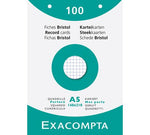 Fiches Bristol A5. Paquet de 100 fiches
