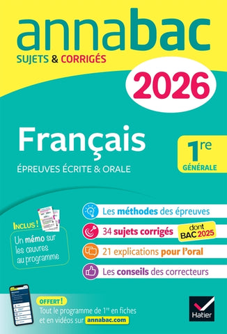 Annabac Français 1ère générale 2026
