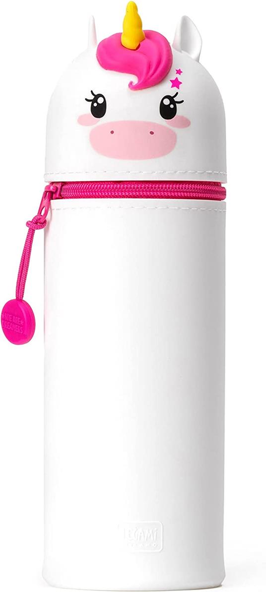 Trousse Scolaire En Silicone Extensible - Design Kawaii Animaux - Pour Filles Et Garçons - Fermeture éclair - 10
