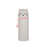 Trousse en silicone souple 2-en-1. Kawaii. Chaton